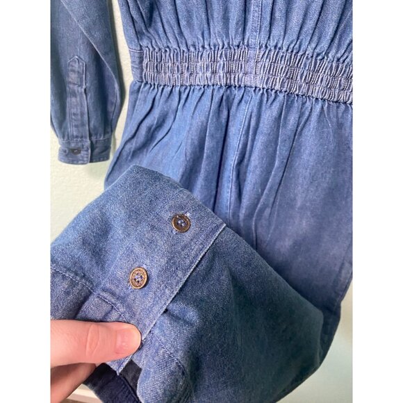 NWT Eddie Bauer Women's Vintage Denim Cotton Button Shirt Midi Dress Size Medium - Picture 10 of 12